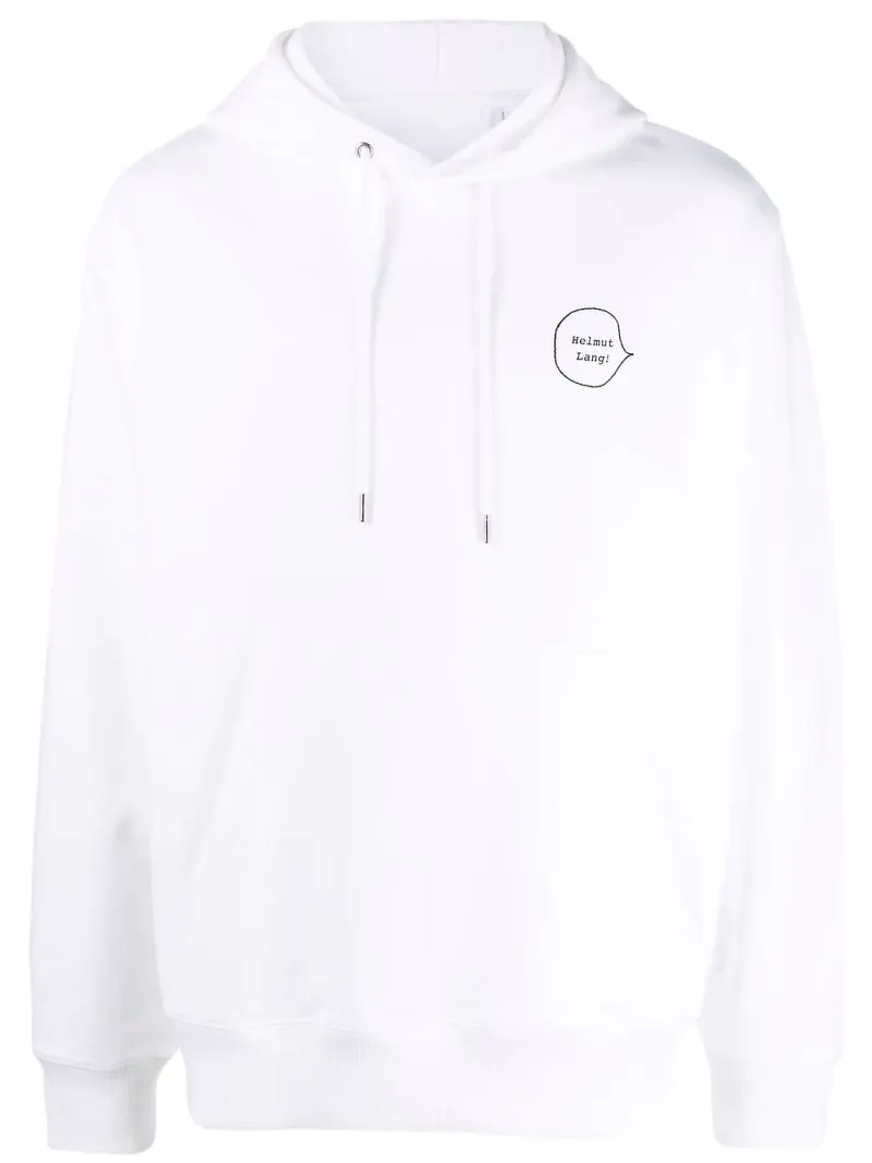 Helmut Lang hoodie med valptryck - Vit