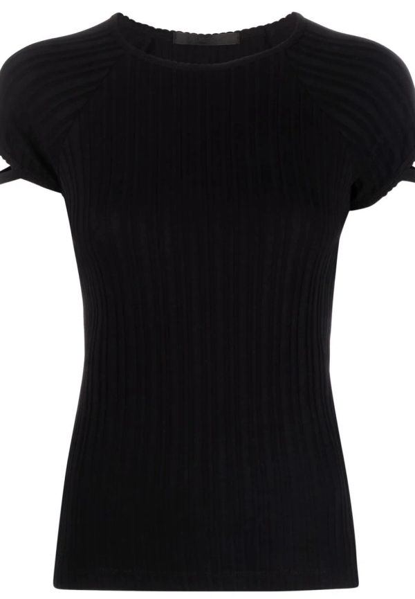 Helmut Lang Little Rib kortärmad t-shirt - Svart