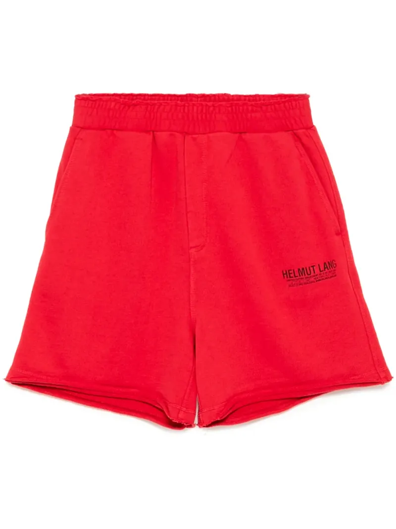 Helmut Lang shorts med vykortsmönster - Röd