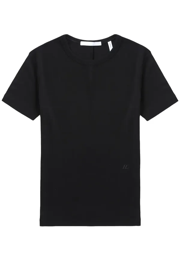 Helmut Lang Shrunken ribbstickad topp - Svart