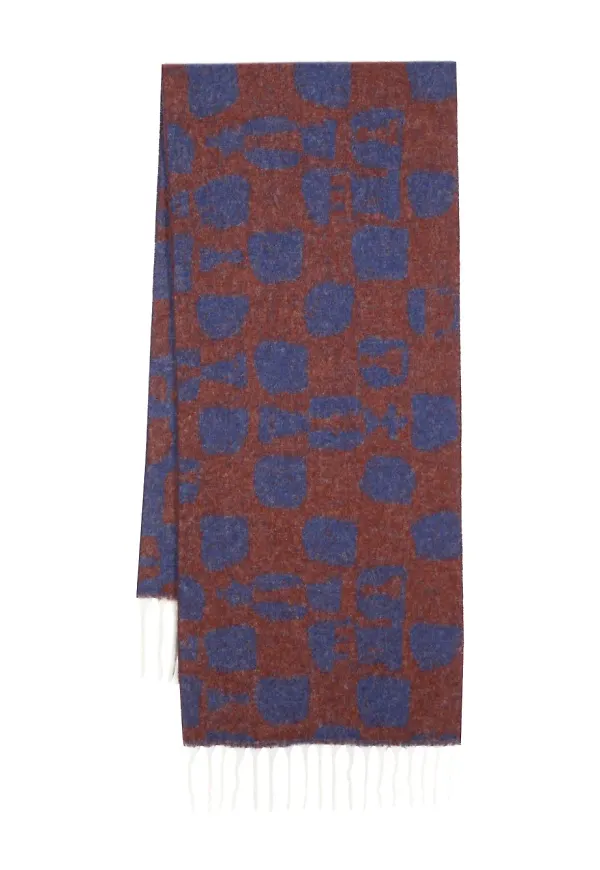 Henrik Vibskov halsduk i jacquard - Blå