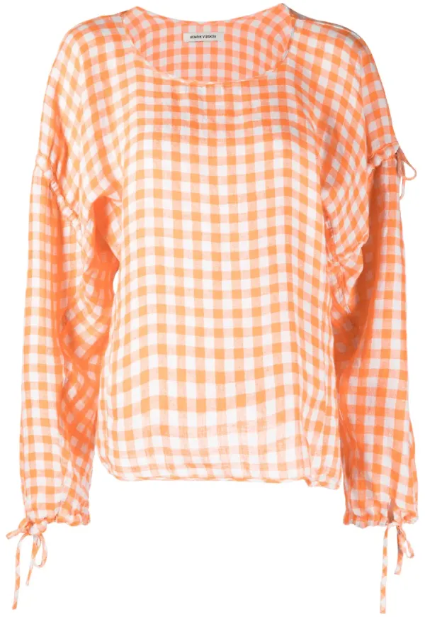 Henrik Vibskov rutig blus - Orange