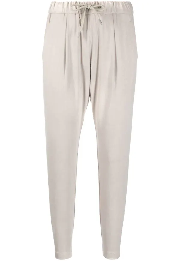 Herno avsmalnande sweatpants med dragsko - Neutral
