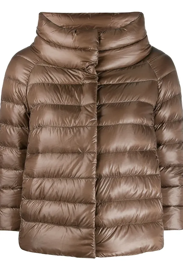 Herno beskuren puffjacka - Brun