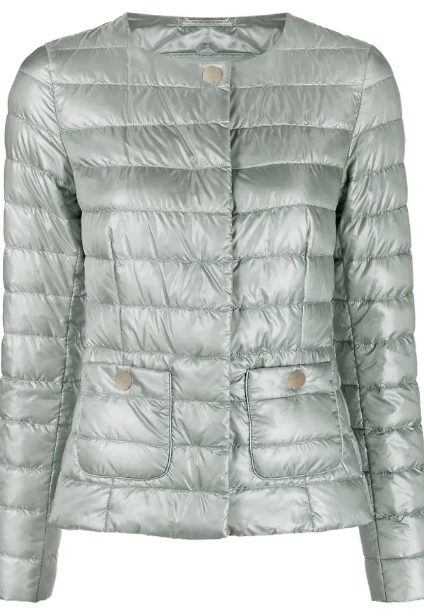 Herno collarless padded down jacket - Grön