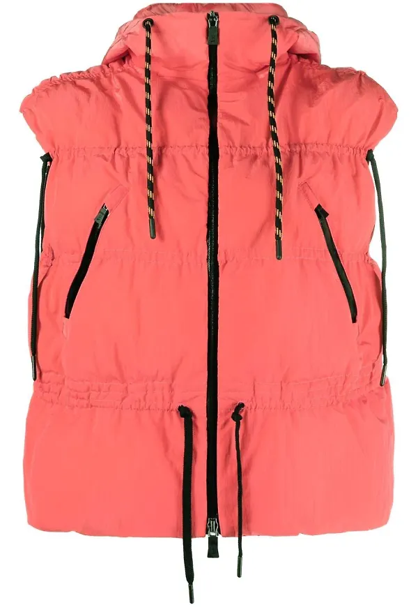 Herno dunväst med huva - Rosa