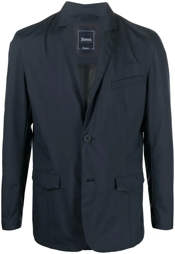 Herno enkelknäppt figursydd blazer - Blå