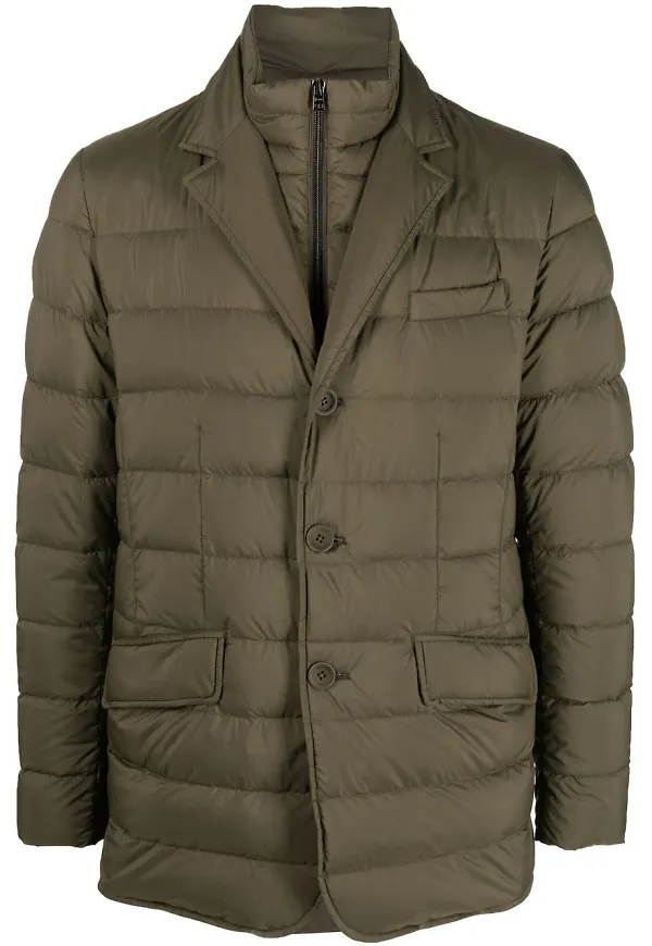 Herno enkelknäppt vadderad blazer - Grön
