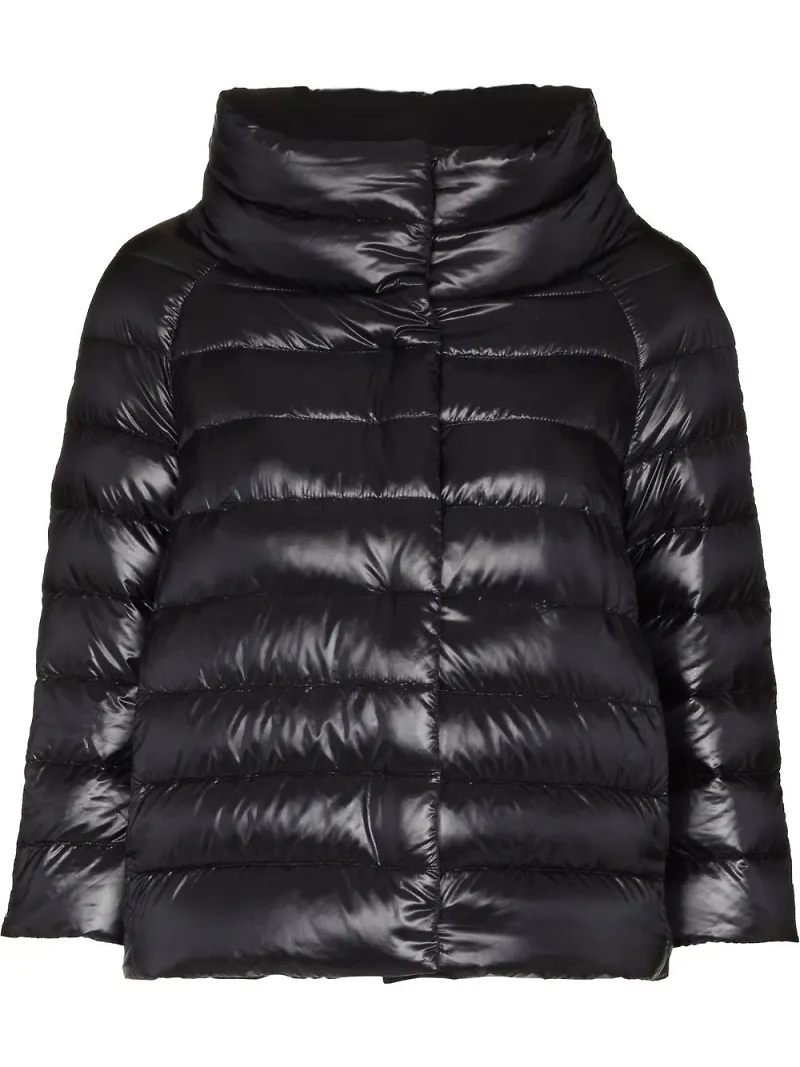 Herno glansig puffjacka - Svart