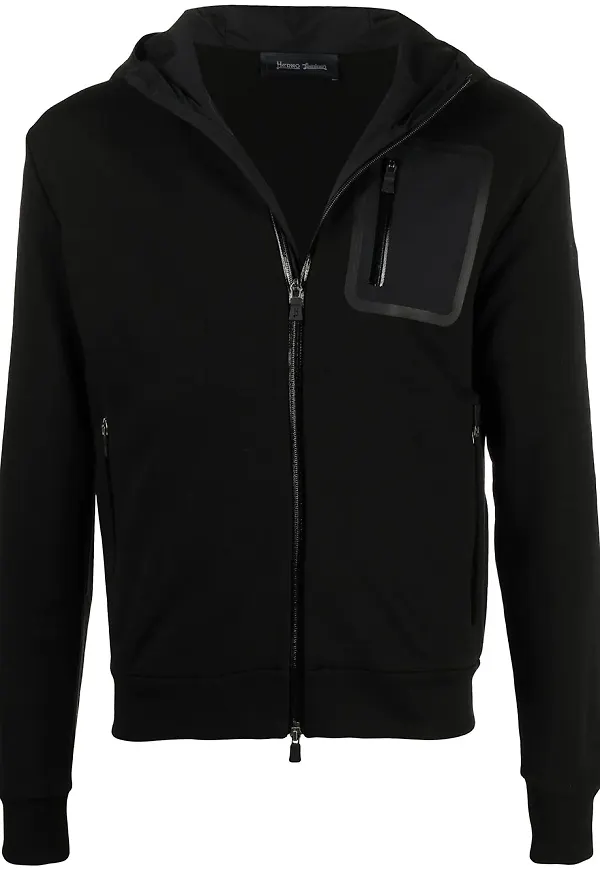 Herno hoodie med dragkedja - Svart