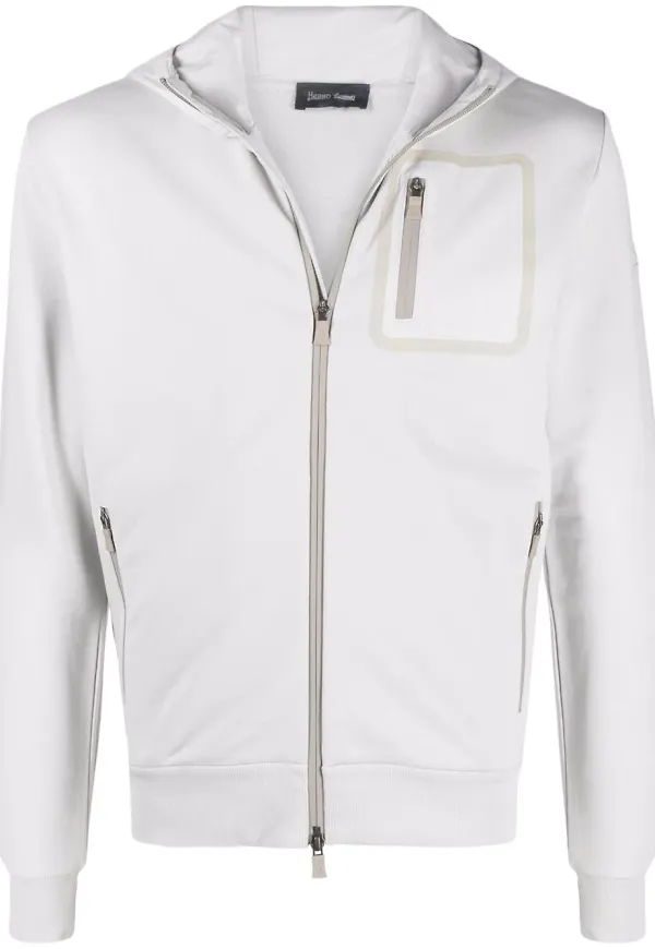 Herno inpassad hoodie med dragkedja - Grå