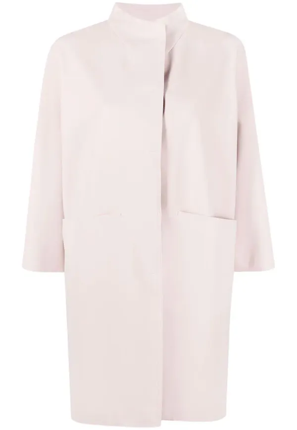 Herno midikappa med dold knäppning - Rosa