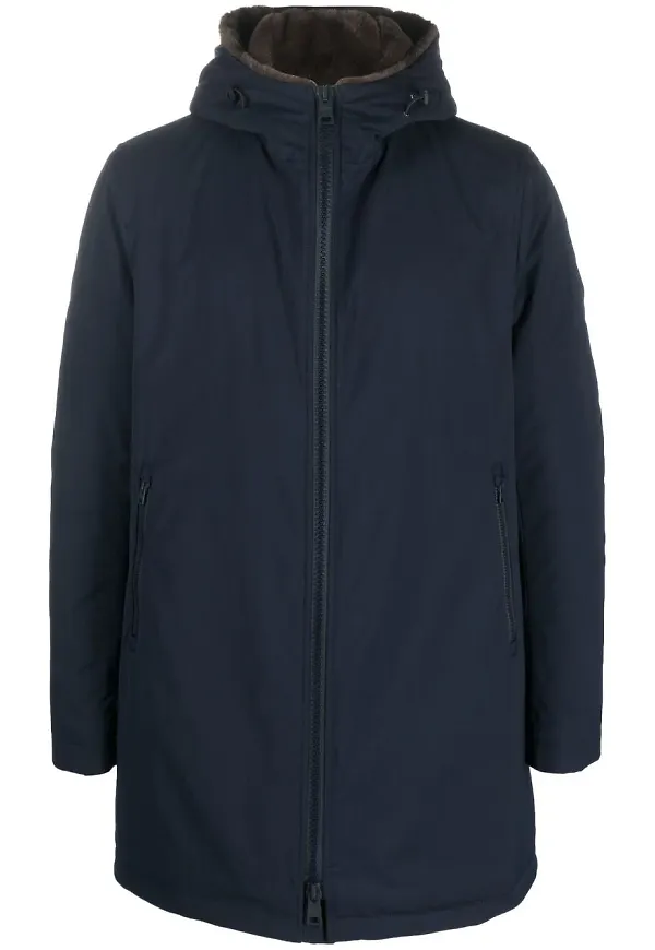 Herno parkas med huva - Blå
