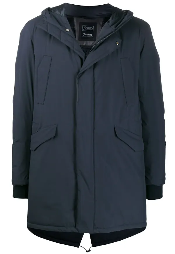 Herno parkas med huva - Blå