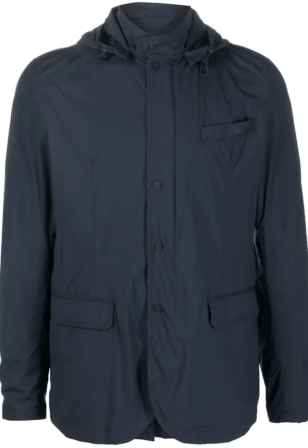 Herno parkas med huva - Blå