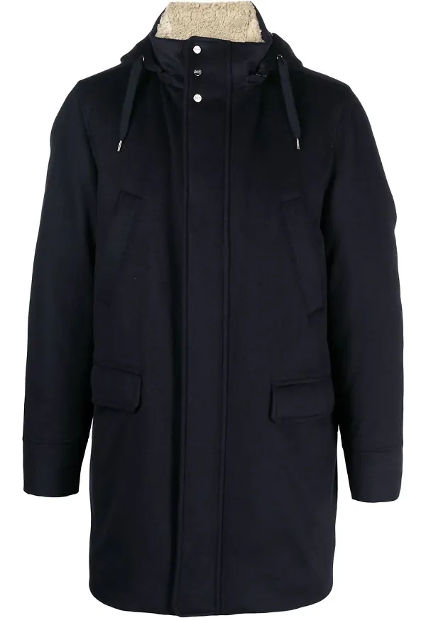 Herno parkas med huva - Blå