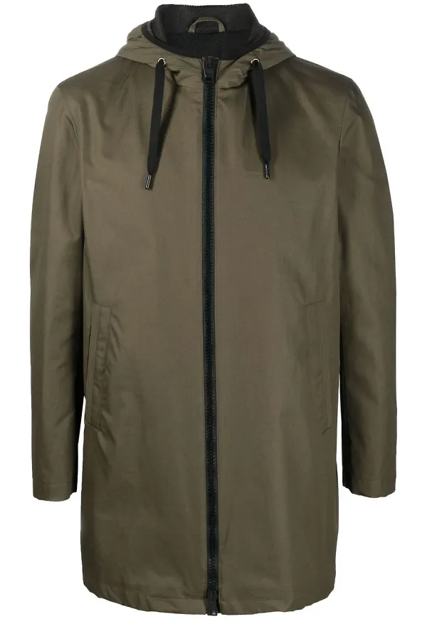 Herno parkas med huva - Grön