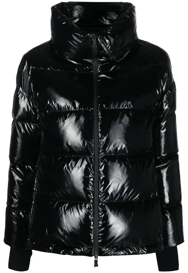 Herno quiltad puffjacka - Svart