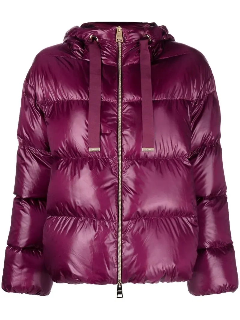 Herno quiltad puffjacka med huva - Lila