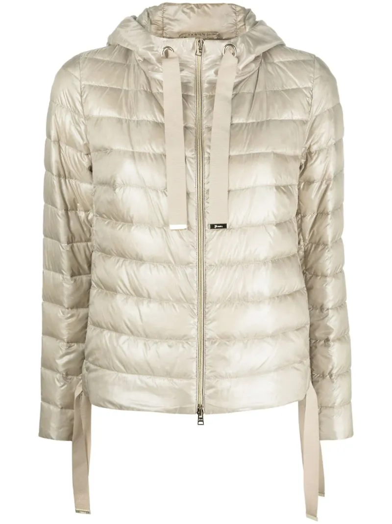 Herno quilted hooded down jacket - Neutral