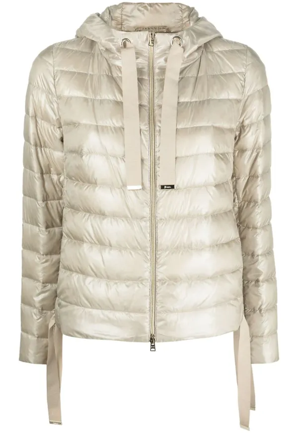 Herno quilted hooded down jacket - Neutral