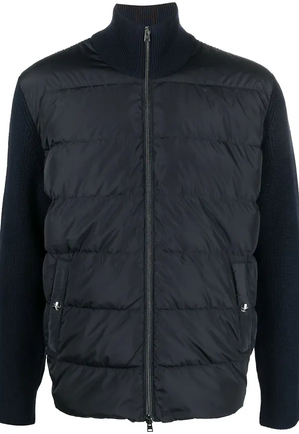 Herno ribbed panelled down jacket - Blå