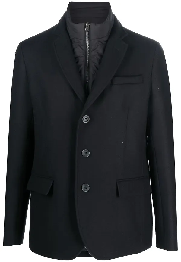 Herno skiktad vadderad blazer - Blå