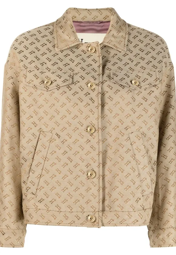 Herno skjortjacka med monogram - Neutral