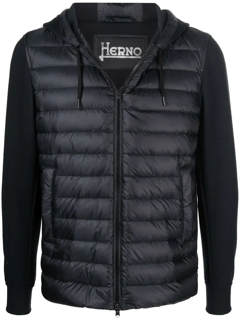 Herno stickad dunjacka - Svart