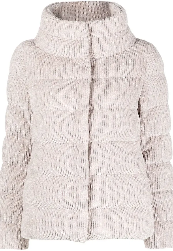 Herno stickad puffjacka - Neutral