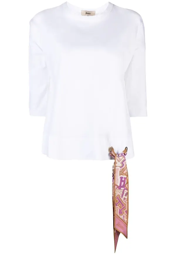 Herno t-shirt med sjaldetalj - Vit