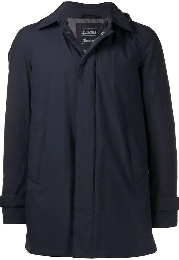 Herno tunn parkas med dragkedja - Blå