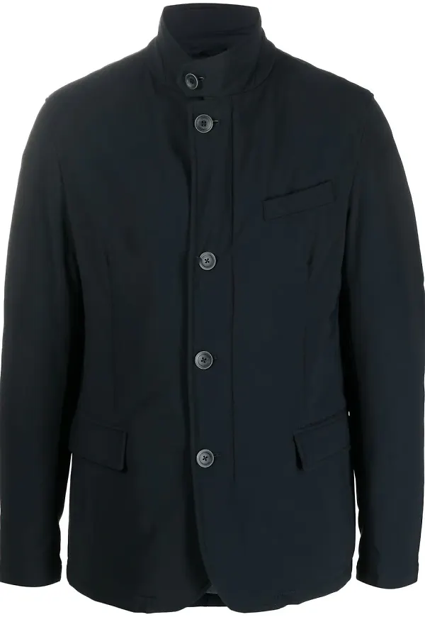 Herno vadderad blazer med kinakrage - Blå