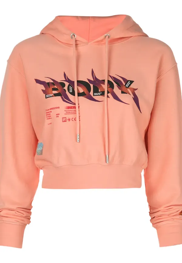 Heron Preston beskuren huvtröja - Rosa