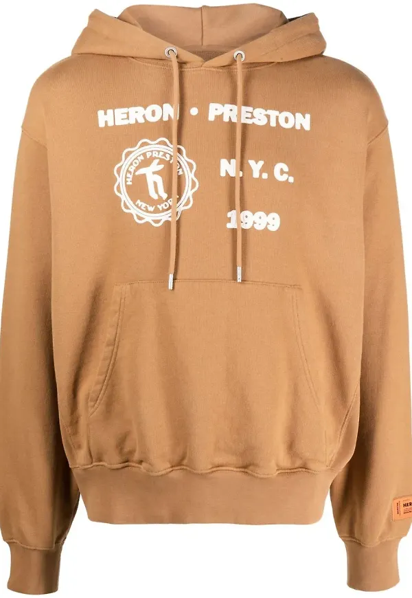 Heron Preston hoodie med grafiskt tryck - Brun