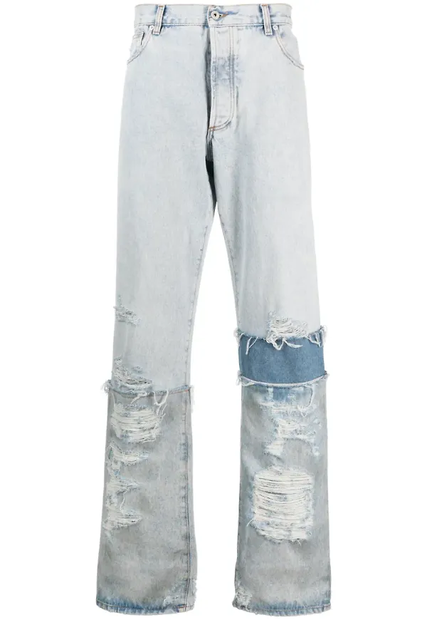 Heron Preston jeans med paneler - Blå