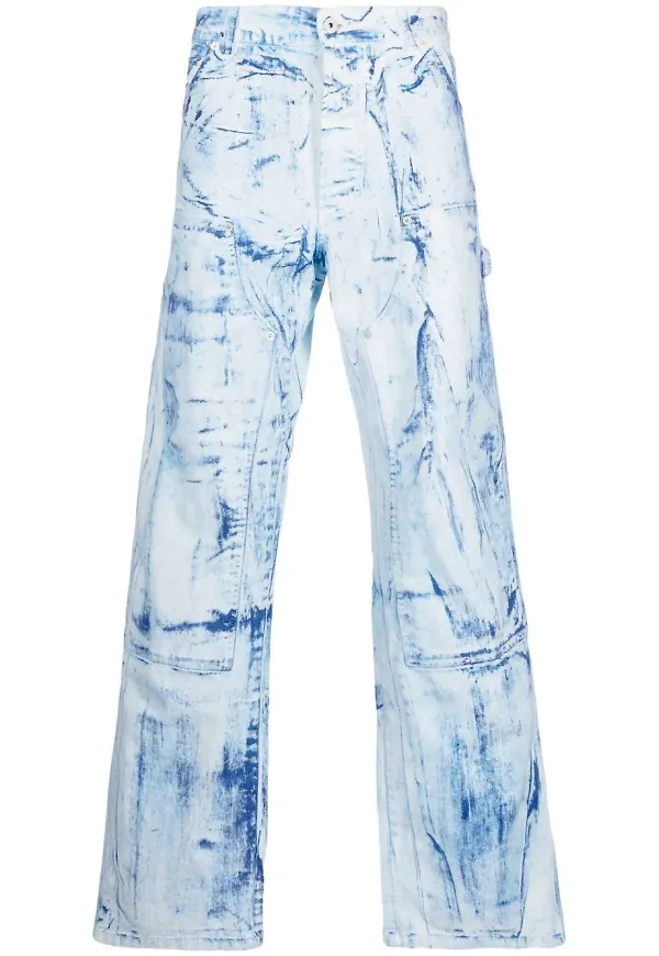 Heron Preston jeans med sliten effekt - Blå