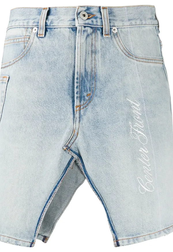 Heron Preston jeanskjol med slitsdetalj - Blå