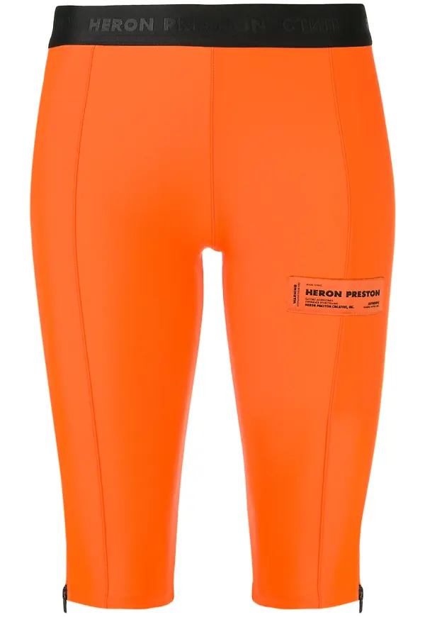 Heron Preston knälånga cykelshorts - Orange