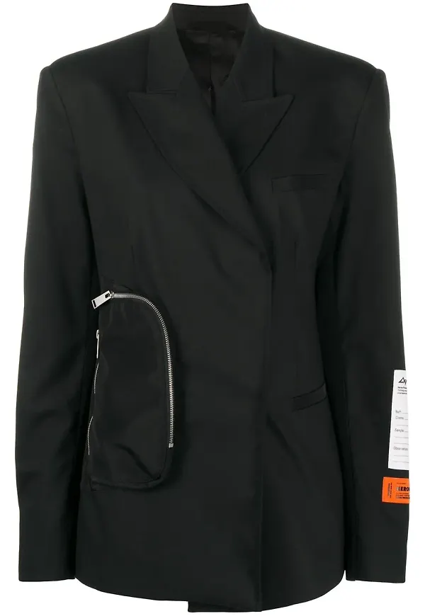 Heron Preston skräddad omlottblazer - 1000 BLACK