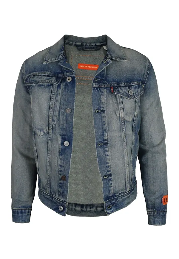 Heron Preston truckerjacka i denim - Blå