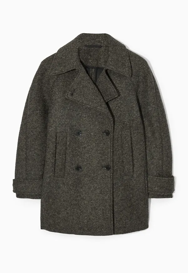 HERRINGBONE PEA COAT