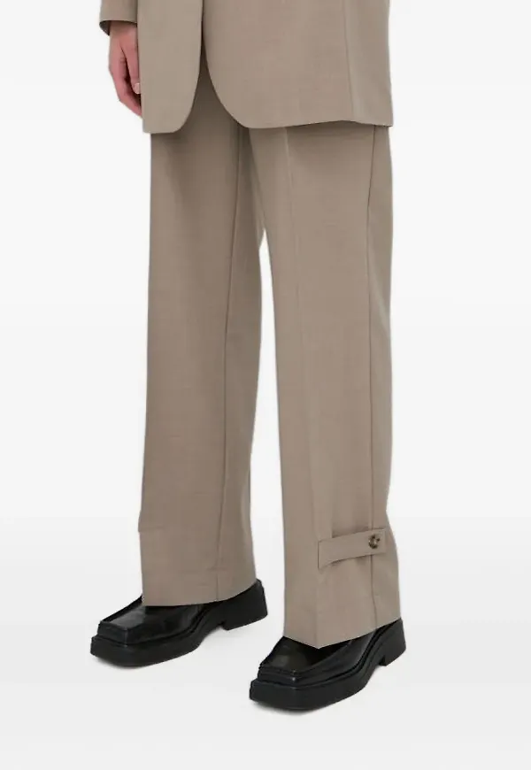 HERSKIND slacks med knäppning - Brun