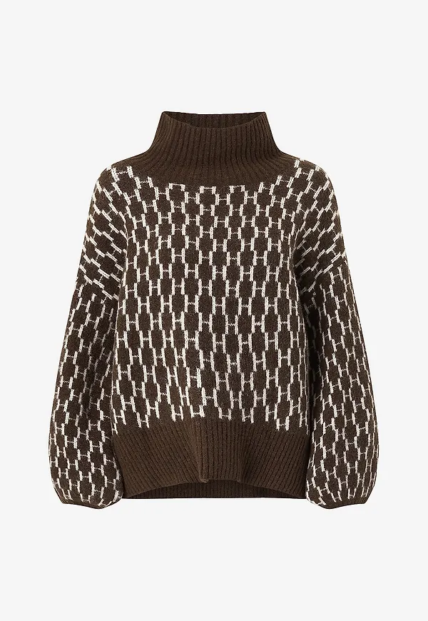 Hést - Tröja Fam New Pattern - Brun
