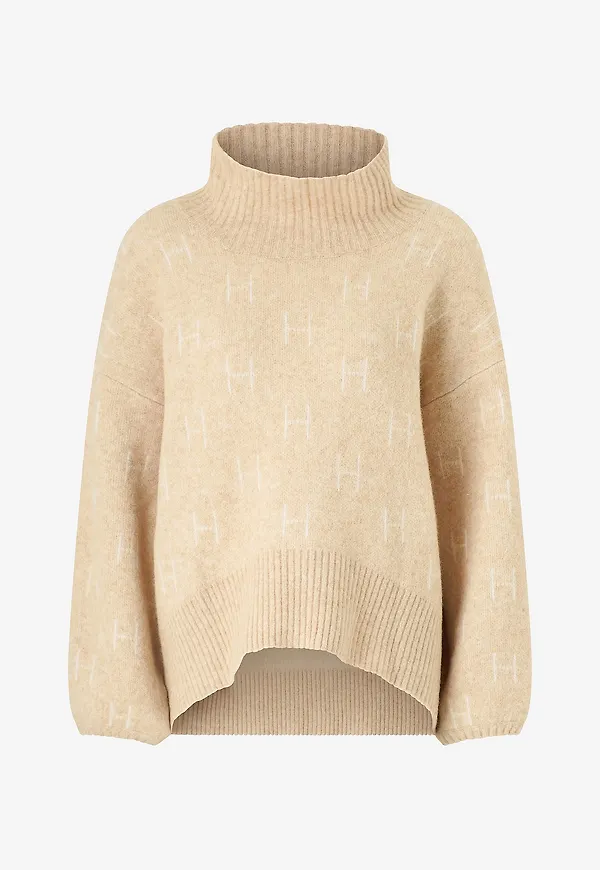 Hést - Tröja Fam Short Sweater - Beige