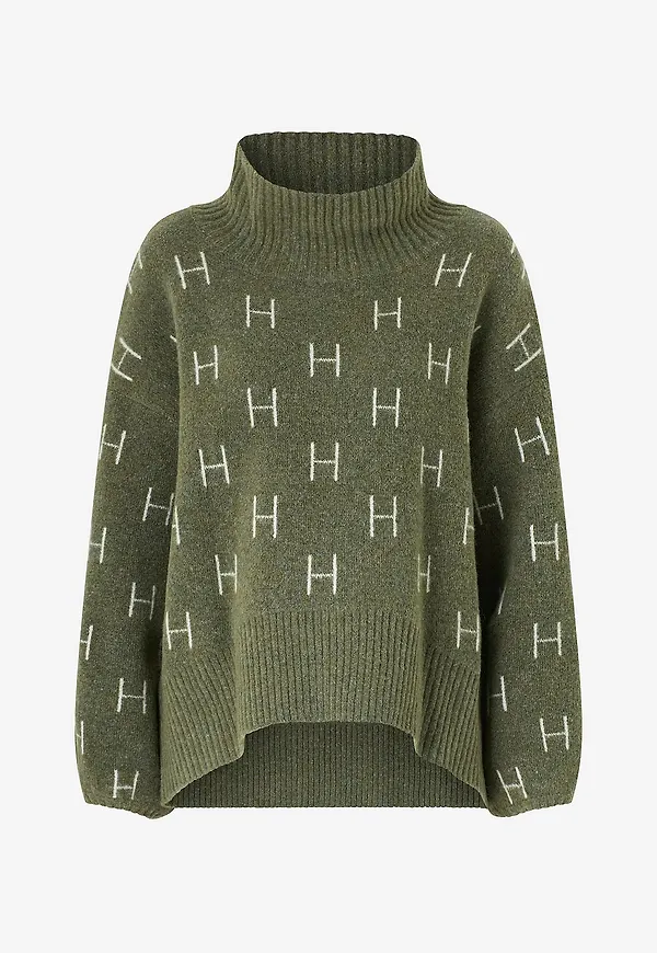 Hést - Tröja Fam Short Sweater - Grön