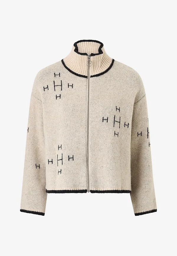 Hést - Tröja Iben Zip Jacket - Beige