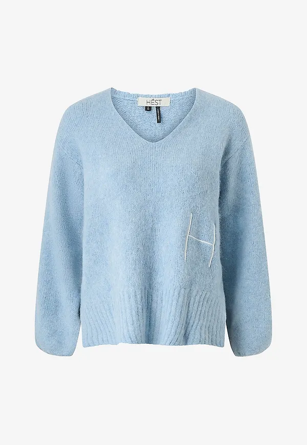 Hést - Tröja Sofie V-neck - Blå