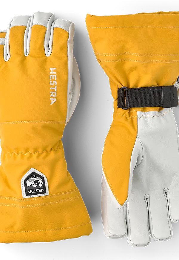 Hestra Army Leather Heli Ski 5-finger Mustard