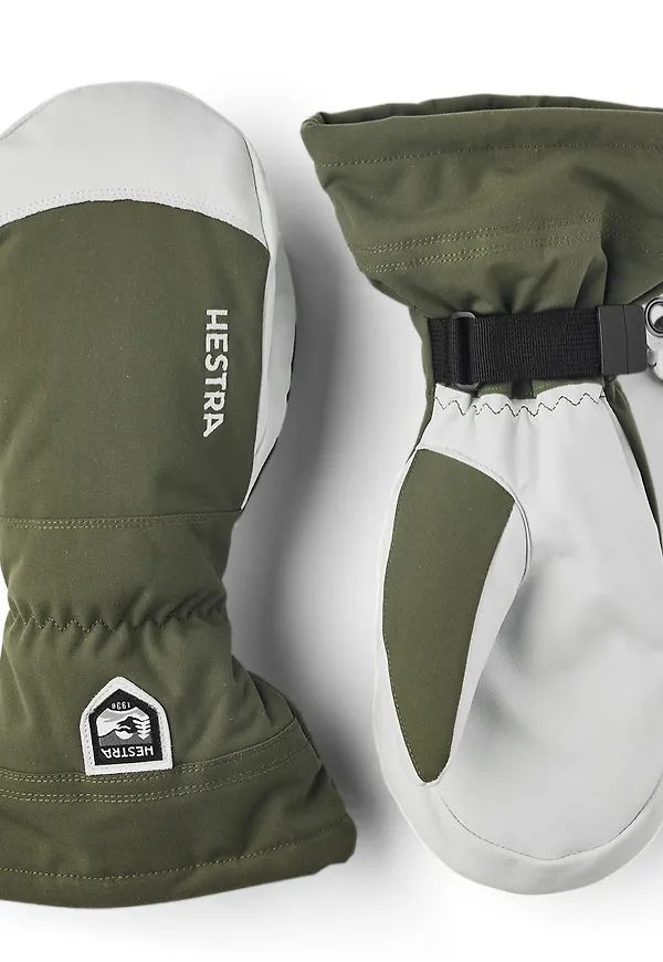 Hestra Army Leather Heli Ski Mitt Olive